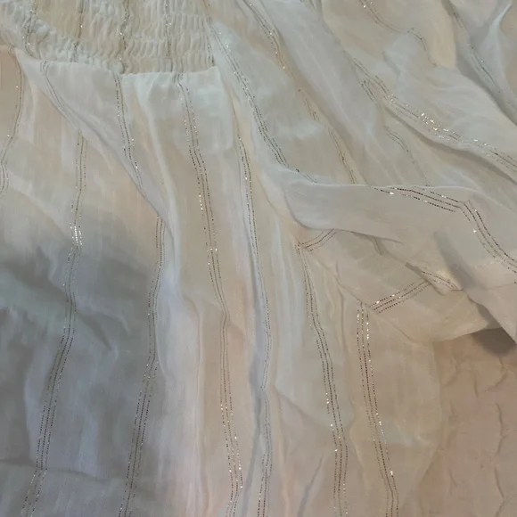 Art Class Youth White Dress With Sparkly Stripes Size XL (14/16) - Picture 3 of 4